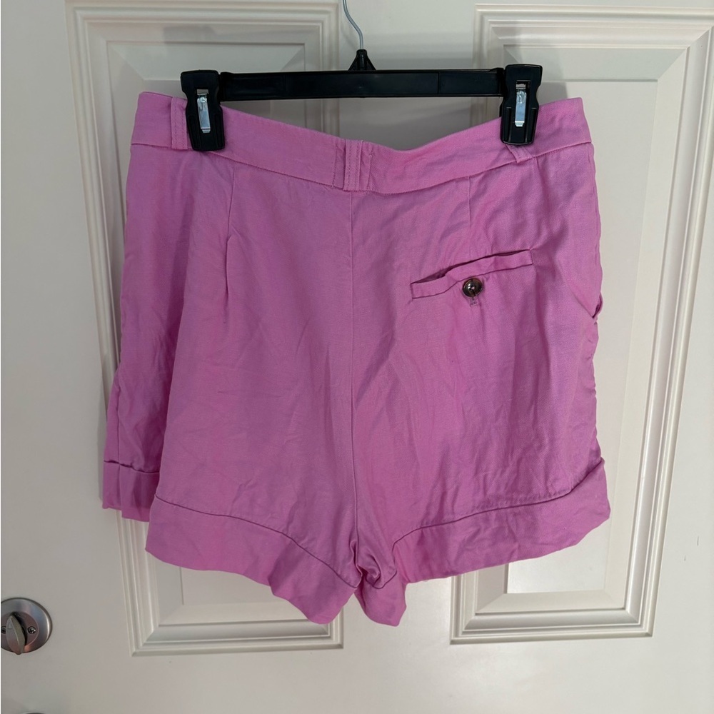 Anthropologie The Avery Pleated Trouser Shorts Cuffed Edition By Maeve Size 10 - Picture 7 of 8